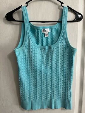 Lilly Pulitzer Aqua Cable-Knit Tank Top